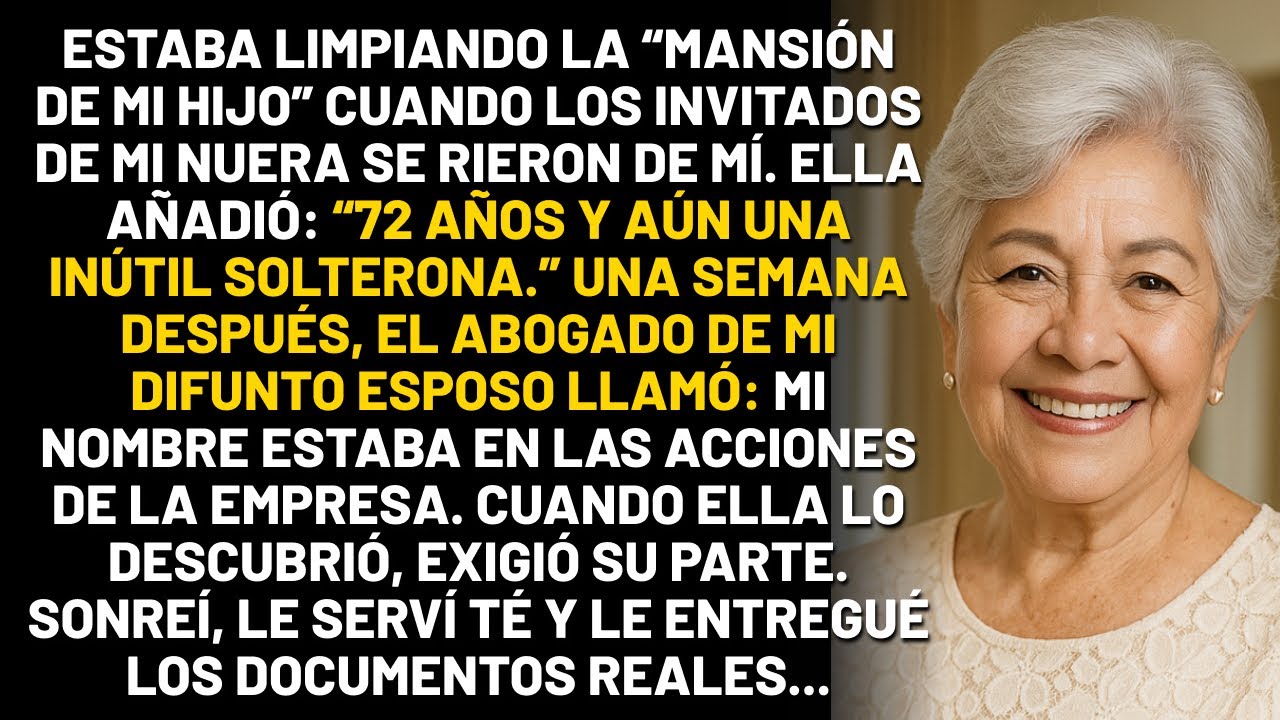 Estaba limpiando la mansión de mi hijo cuando los invitados de mi nuera se rieron de mí Ella añadió