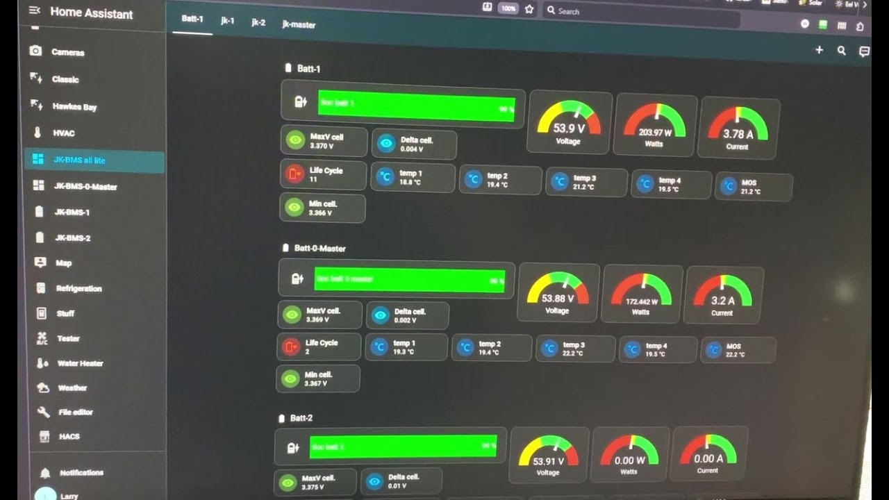 JK Inverter BMS software update and Home Assistant integration