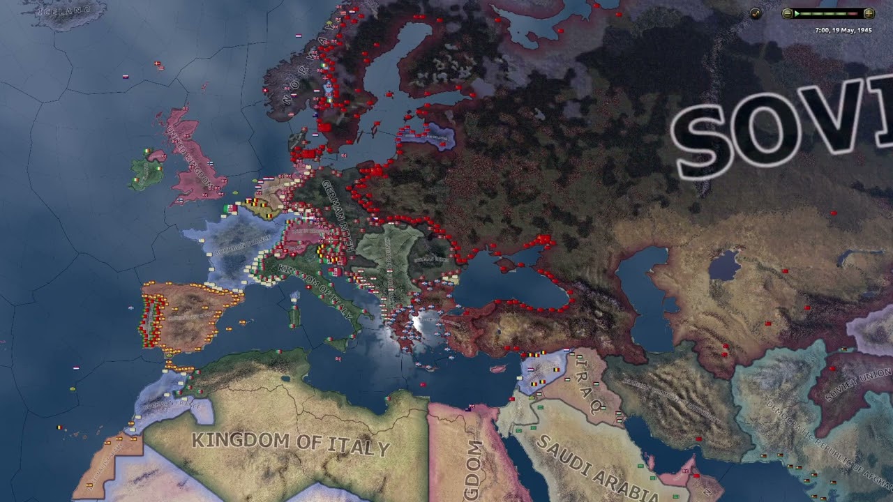 Soviet union and the Iron curtain   - Hoi4 Timelapse