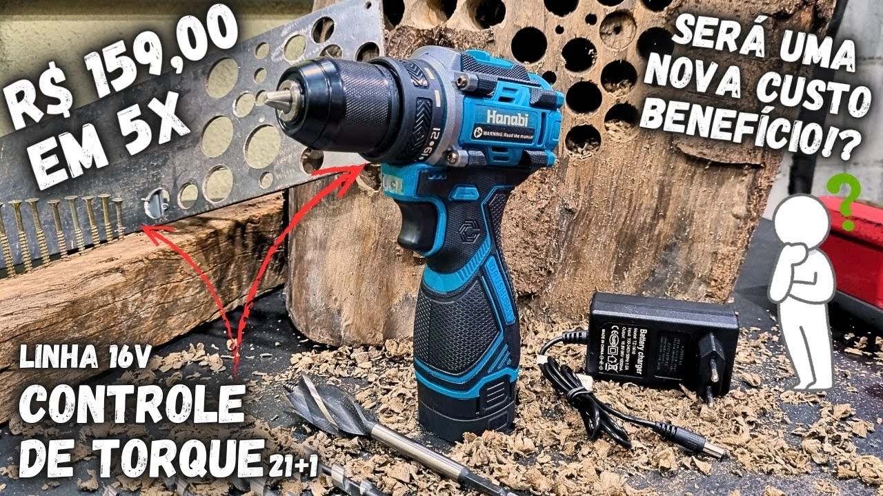 LANÇAMENTO! E ai, Vale a Pena? Furadeira Parafusadeira 16v HANABI - Análise Completa! | F16