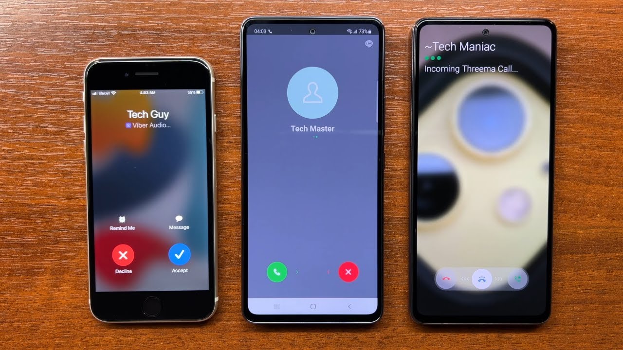 Apple iPhone SE 3 vs Samsung A53 vs Samsung A52 Viber, Line, Threema Apps Incoming Calls & Ringtones