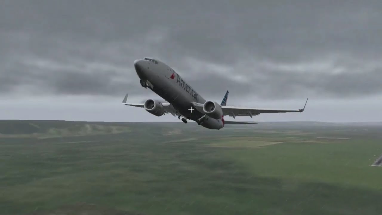 Boeing 737-800 Violent Storm Landings, Go Around and Take off at Auburn Municipal Airport x plane 11