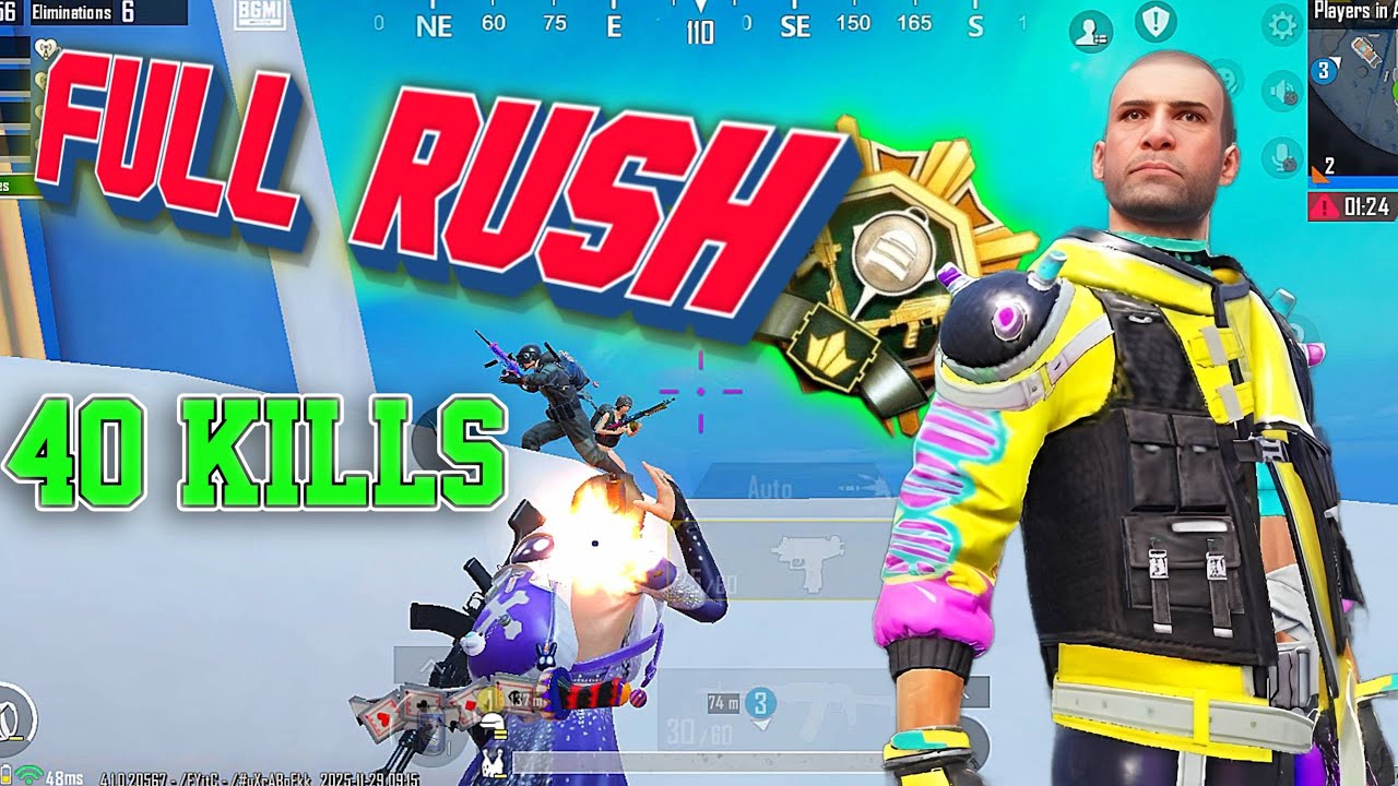 Full Rush Gameplay 😤 | 40 Kills 1v4 | BGMI