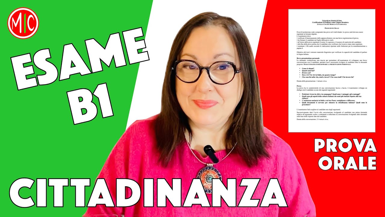 Esame B1 Cittadinanza: Produzione orale | B1 Italian Citizenship Exam Speaking Test