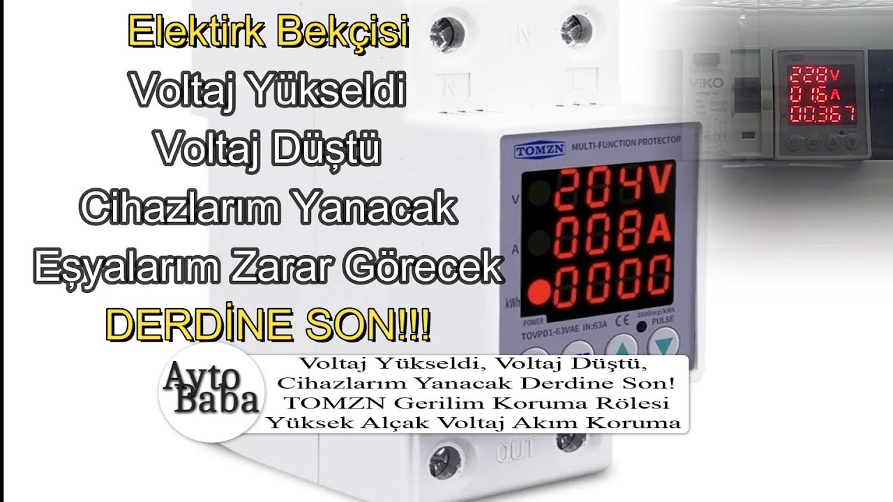 Voltaj Yükseldi, Voltaj Düştü, Cihazlarım Yanacak Derdine Son! TOMZN Gerilim Koruma Rölesi Kurulumu