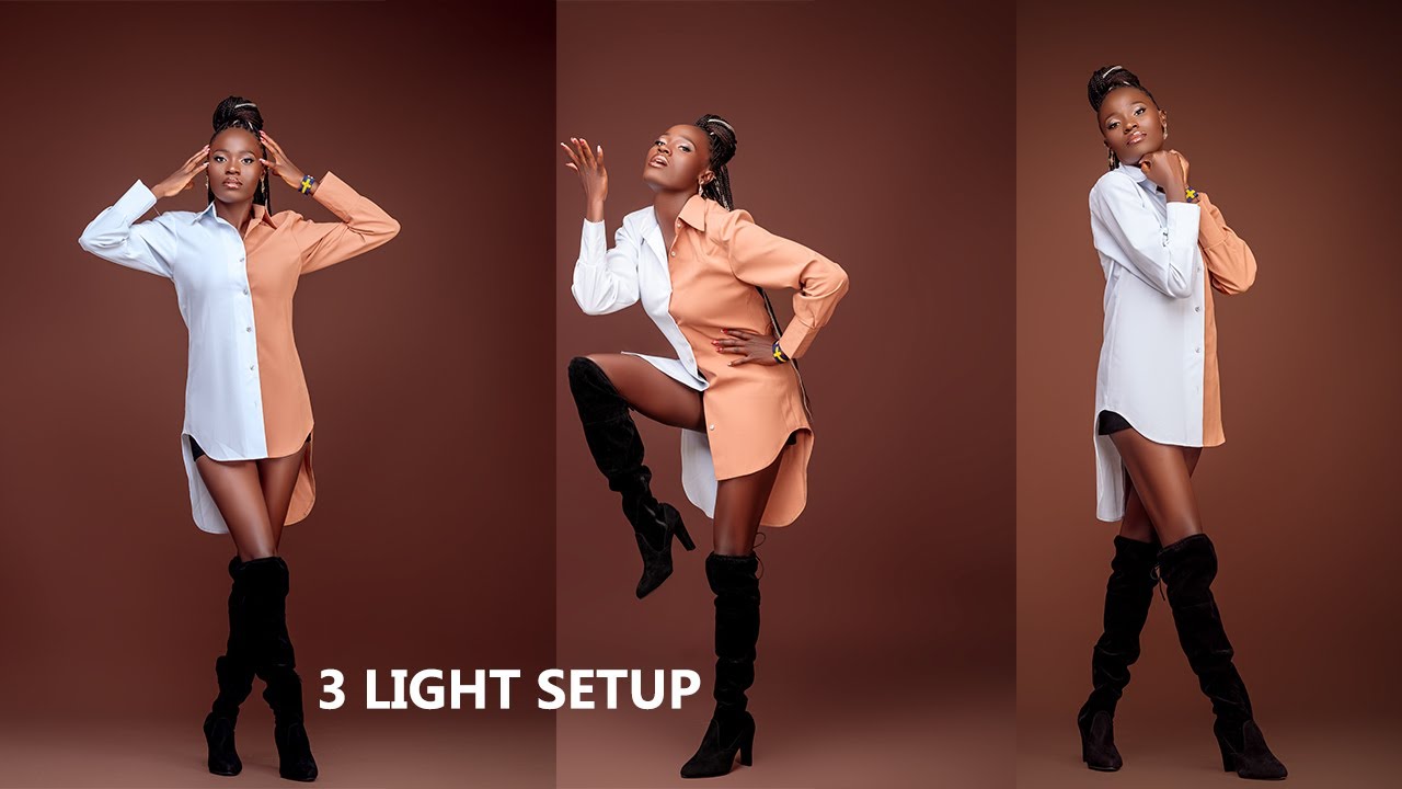 3 light setup in the studio//Behind the scenes