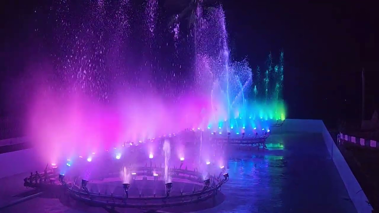 Musical Dancing Fountain at Vizhinjam, Kerala INDIA 