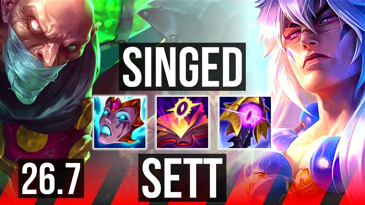 SINGED vs SETT (TOP) | 48K damage, Good KDA: 23/2/6 | EUNE Master | 26.7