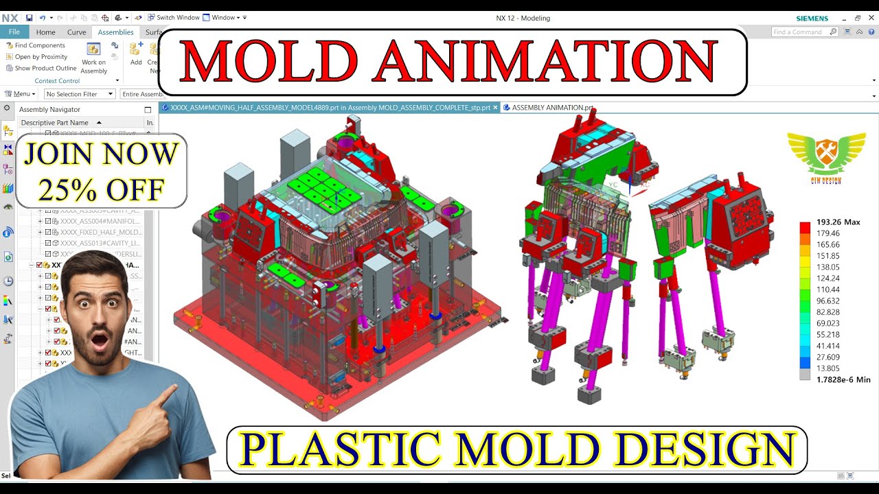 PLASTIC MOULD DESIGN TUTORIAL | Slider lifter mould design animation #Mouldanimation