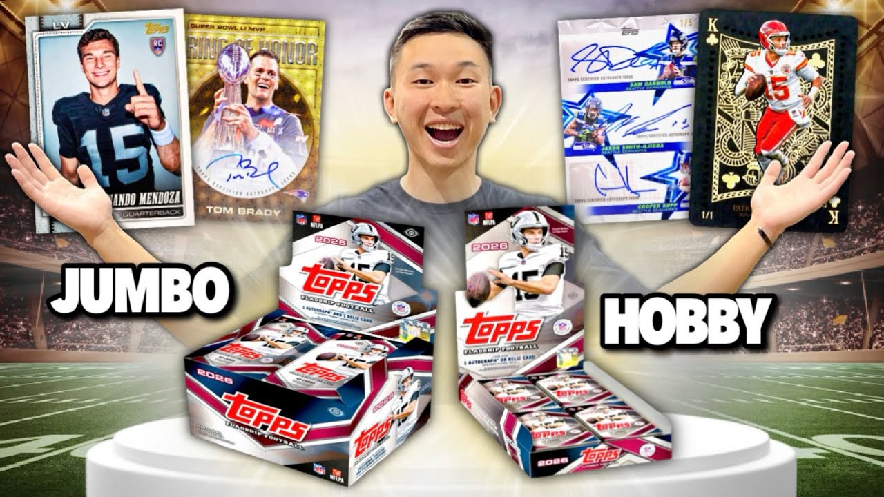 THE 1ST 2026 NFL CARDS HAVE ARRIVED (NEW ROOKIES)! 😱🔥 2026 Topps Flagship Football Hobby & Jumbo Box