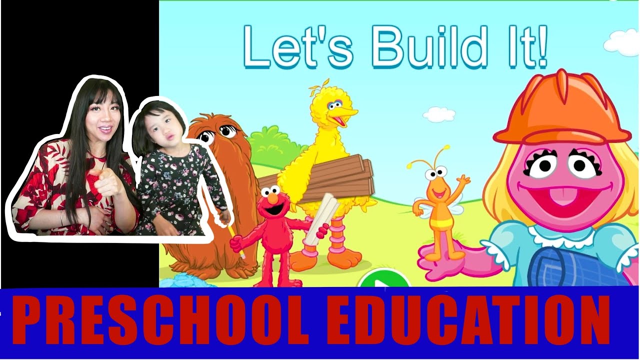 Sesame Street Let's Build It | Learn to Build parks for Elmo with Shapes and Blocks | Ella and Mommy