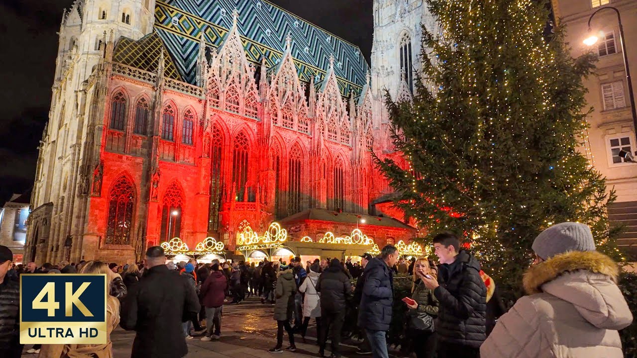 Vienna Christmas Market 🇦🇹 4K Stephensplatz Evening Walking Tour 2023