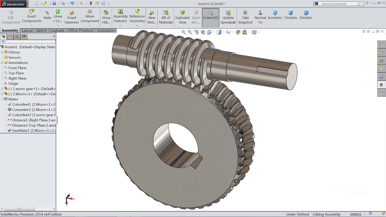 Solidworks tutorial | sketch Worm gear Animation in Solidworks