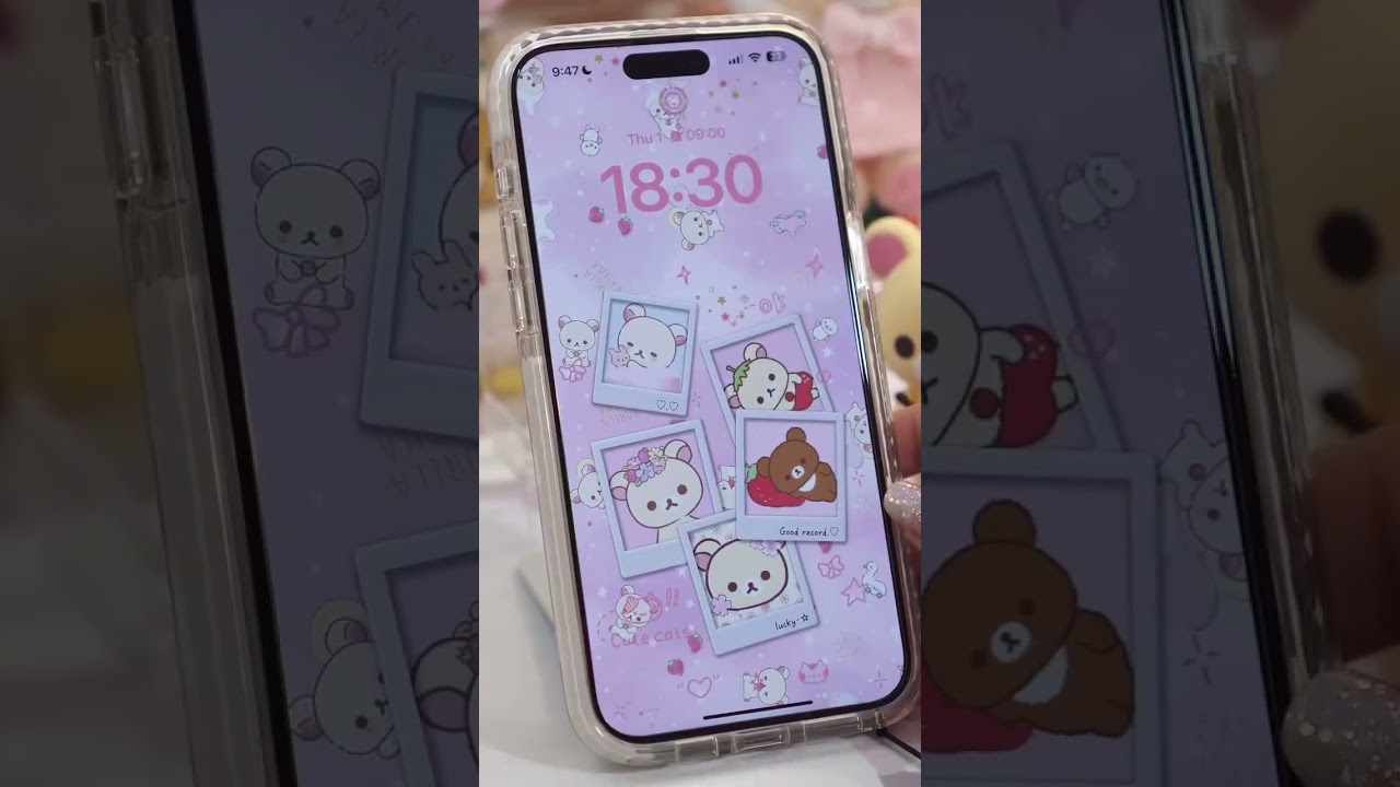 Korilakkuma phone theme ! ! 🩷(⁠✿⁠☉⁠｡⁠☉⁠) #Korilakkuma #Phonedecor