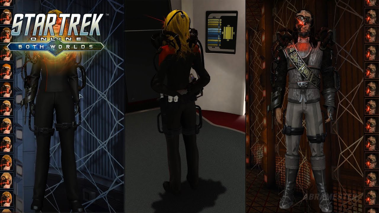 Star Trek Online Both Worlds - Mirror Borg Cables,Implants / Starfleet 2401 Uniform Color 