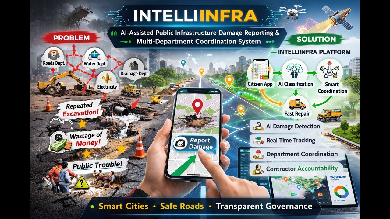 Team Griffin Samved : INTELLIINFRA &ndash; AI-Assisted Public Infrastructure Damage Reporting