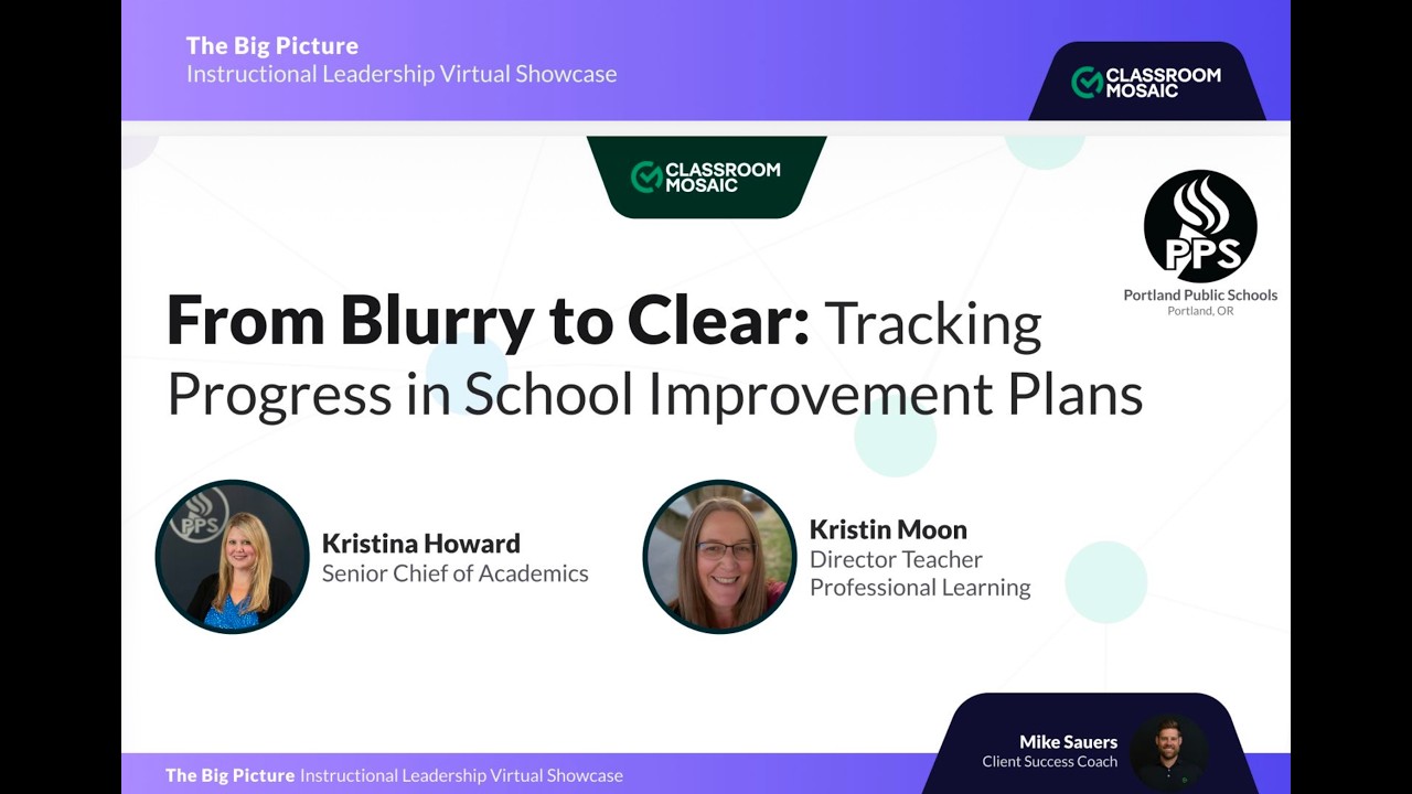 Tracking Progress in School Improvement Plans | Classroom Mosaic Virtual Showcase