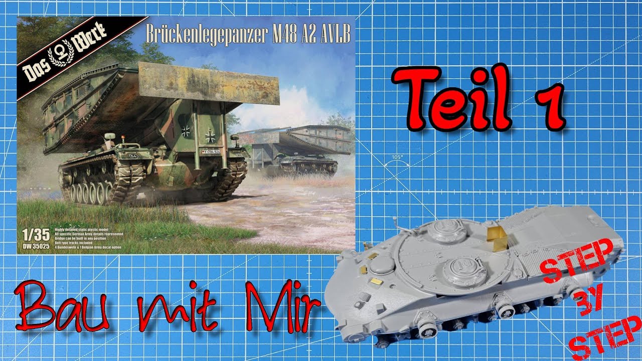 Bau mit mir den Brückenlegepanzer M48 A2 AVLB von Das Werk - Step by Step - Teil 1 - Die Wanne