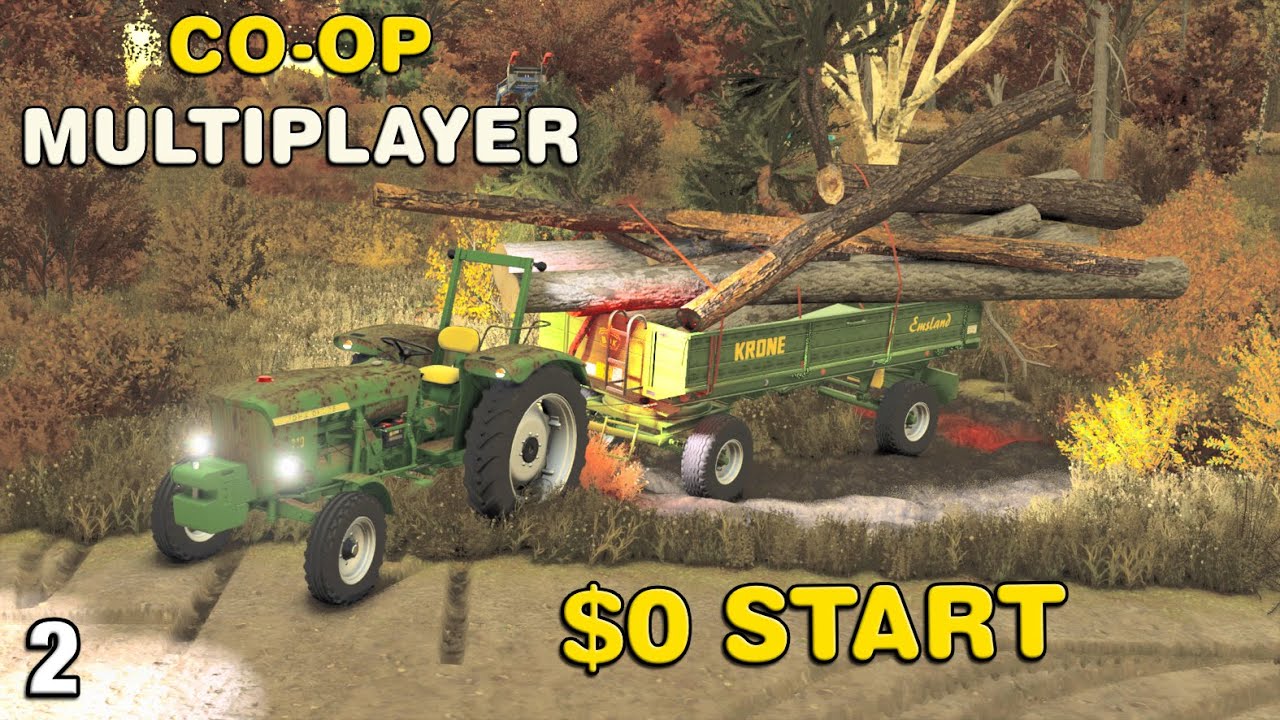 ЗАГРУЗКА БРЕВНОВ И СБОР ПЕРВОГО УРОЖАЯ. СОВМЕСТНАЯ СЕТЕВАЯ ИГРА Survival4X FS25 Эпизод 2