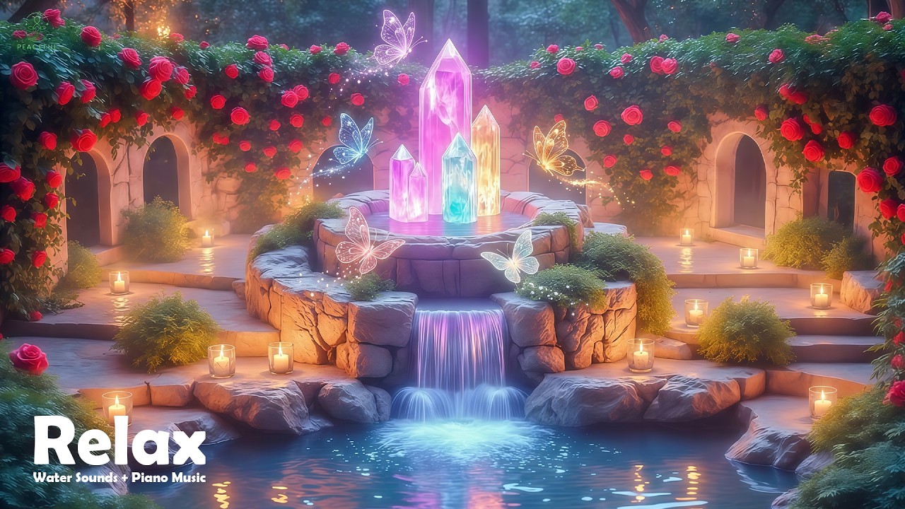 Relaxing Spa Piano + Flowing Water Sounds 🌿 Relieves Stress, Calm Anxiety & Depression, Deep Sleep