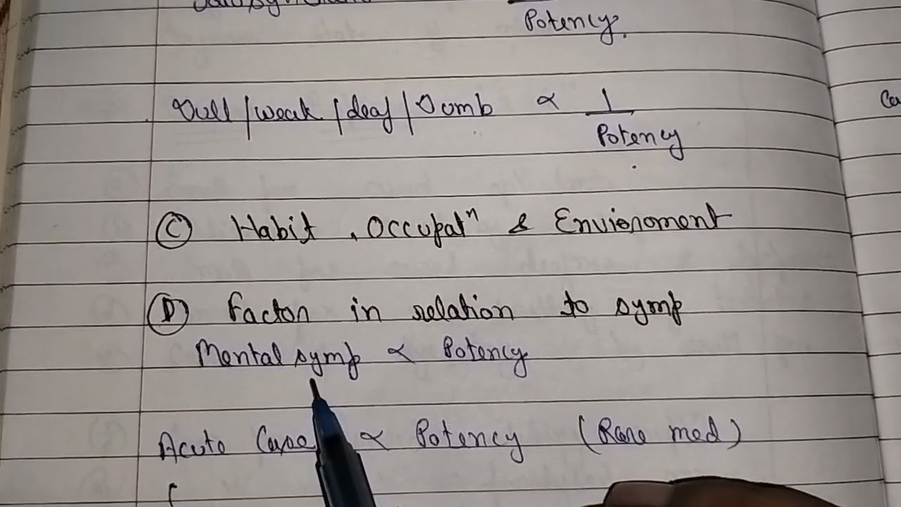 Selection of Potency ( Organon of Medicine)