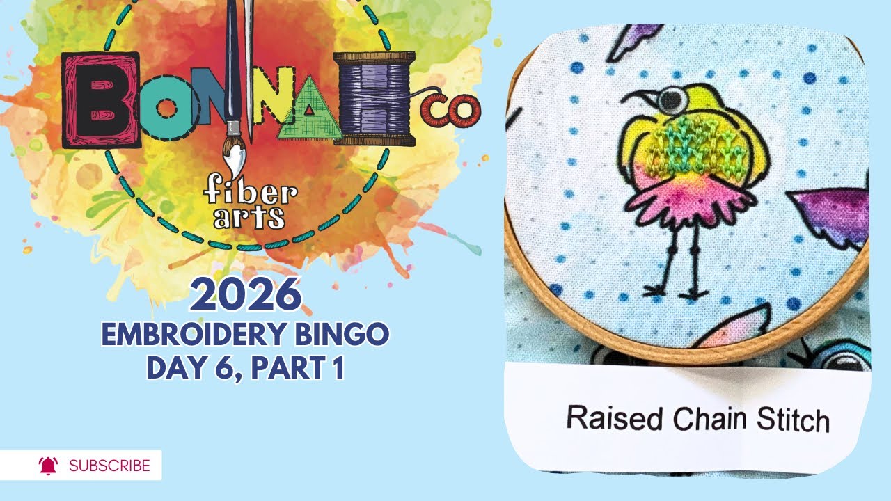 Embroidery Bingo 2026 Day 6 Part 1: Raised Chain Stitch
