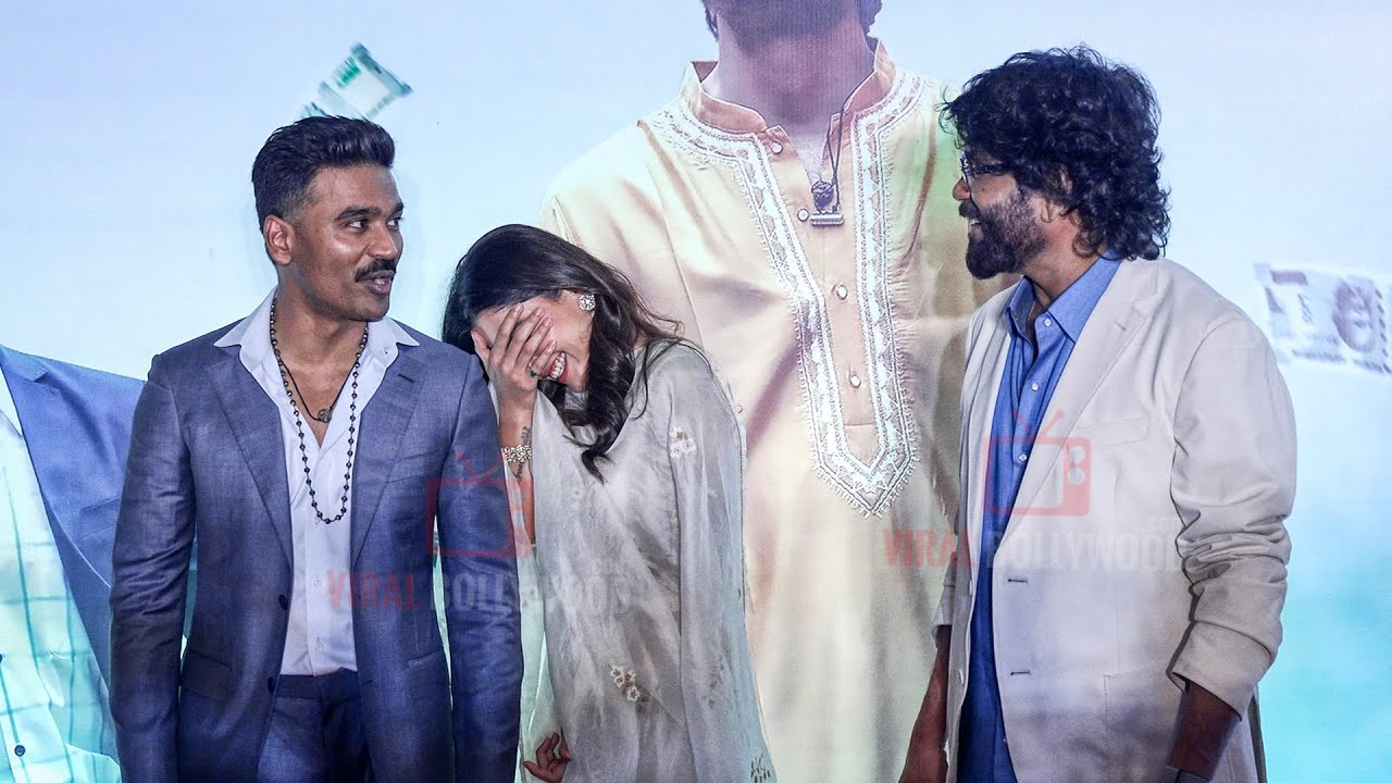 Dhanush, Rashmika Mandanna, Nagarjuna Akkineni arrives at Kuberaa Song Launch in Mumbai