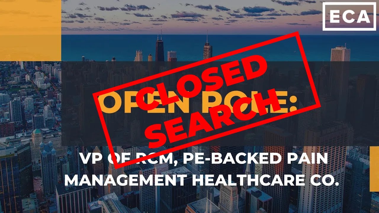 Open Role: VP of RCM, PE-backed Pain Management Healthcare Co.