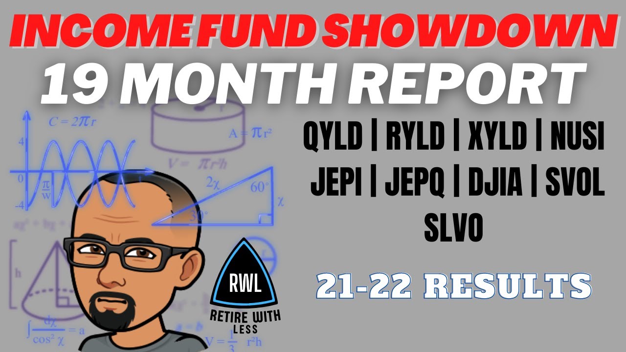 Best Dividend Income ETF Showdown 19 Month Report NUSI JEPI QYLD DIVO RYLD XYLD DJIA SLVO SVOL JEPQ