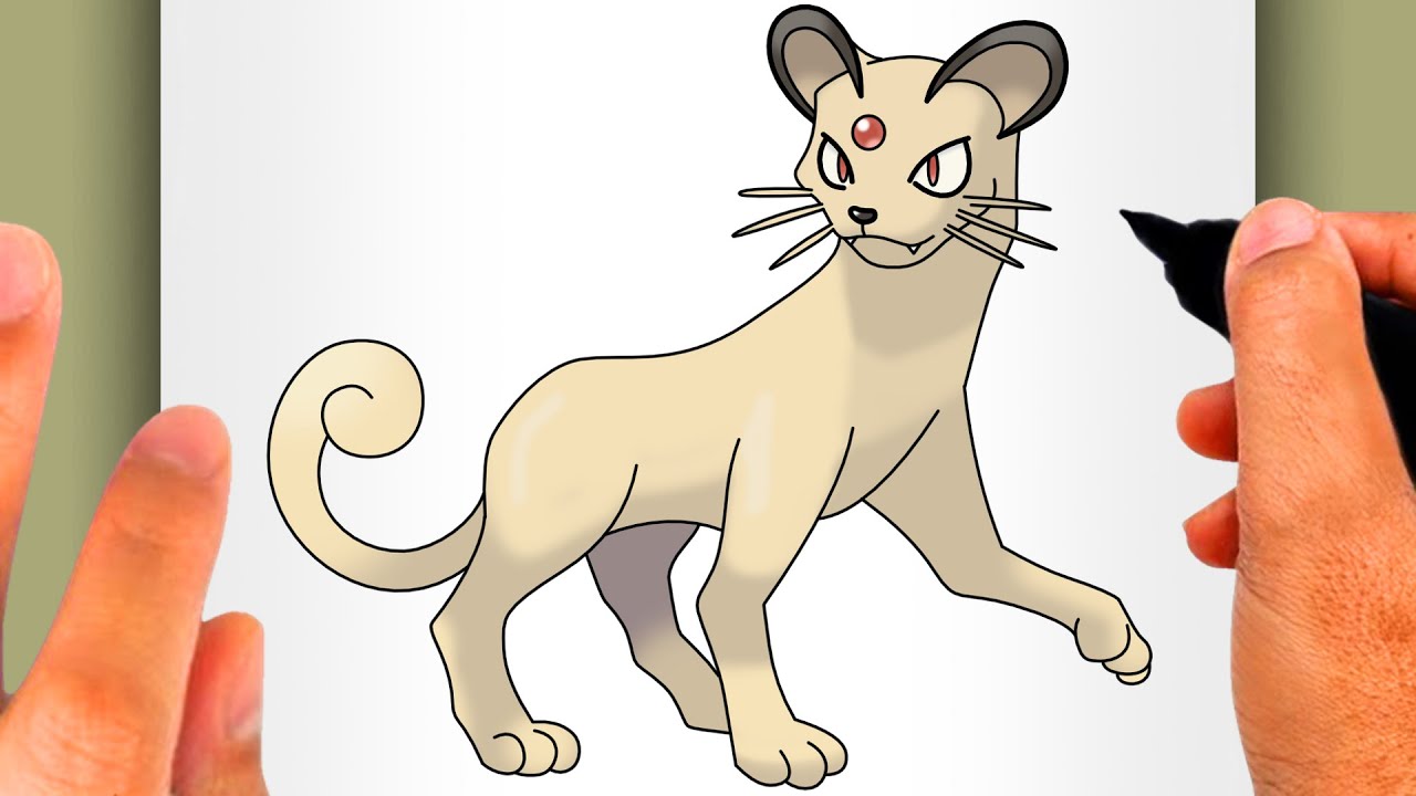 HOW TO DRAW PERSIAN - How to Draw Pokémon Nº 0053 (EASY POKÉMON DRAWING) - Persian Drawing