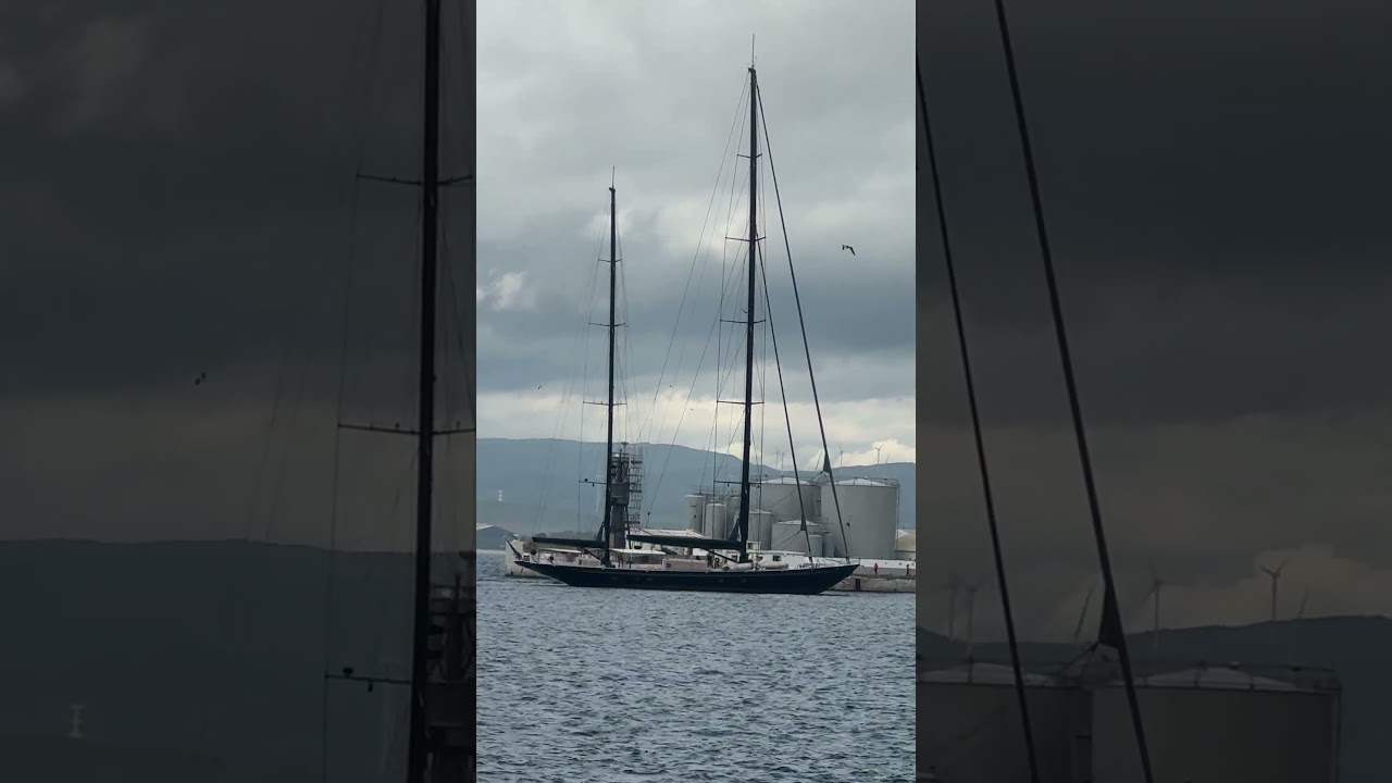 Marie sailing yacht 54 m arriving for fuel