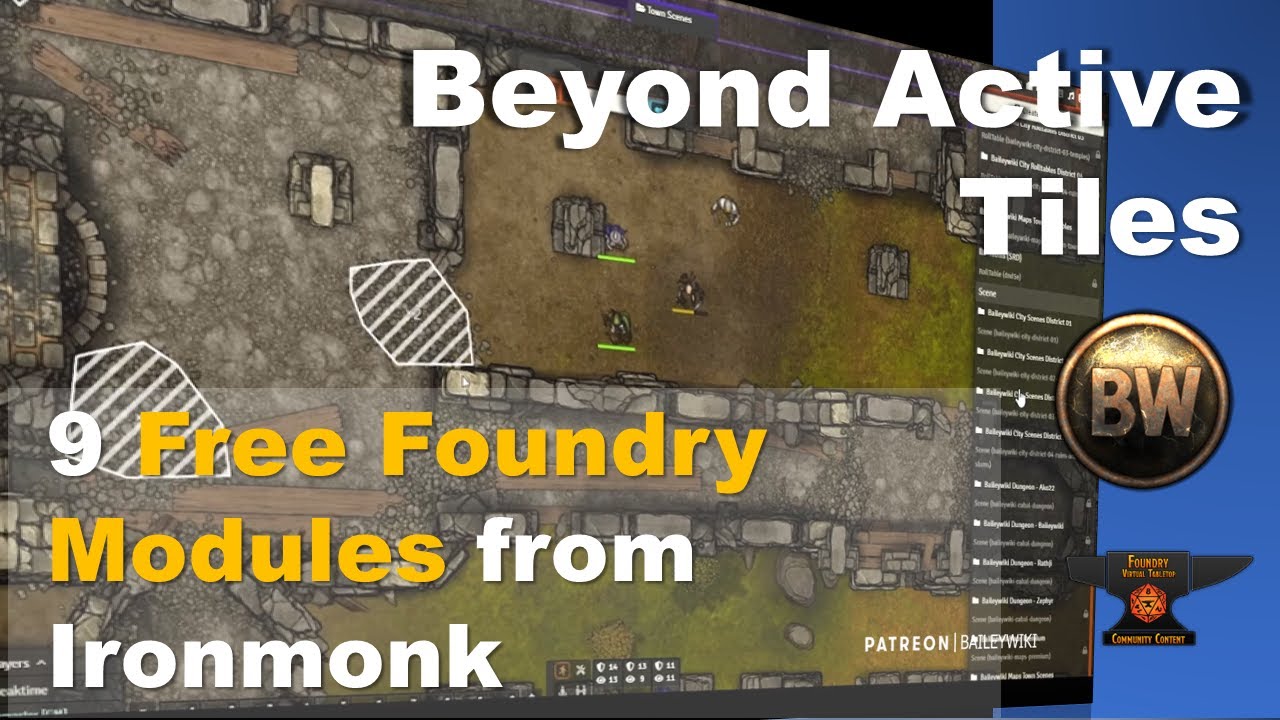 Foundry Modules Walkthrough Part 1: Ironmonk's Tokenbar, Active Tiles, and more