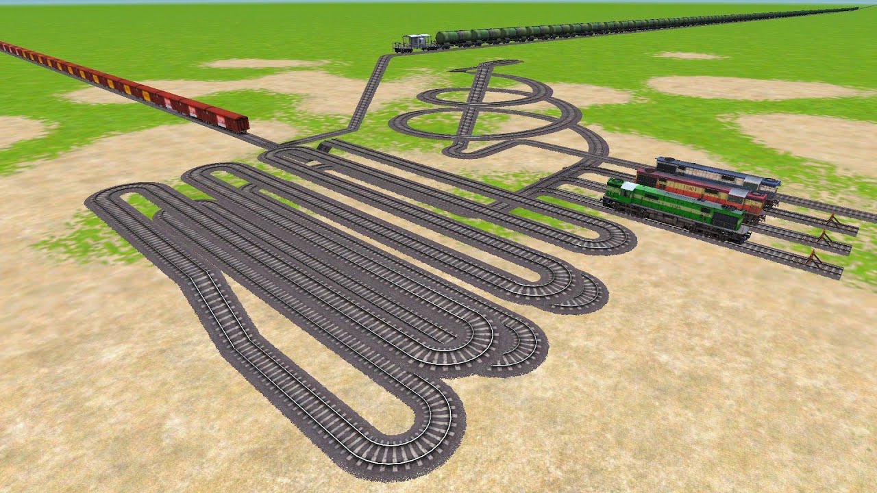 AI TRAINS RUNNING AT ZIG ZAG RAILROAD TRACKS RISKY RAILROAD TRACKS!! Train Simulator classic 