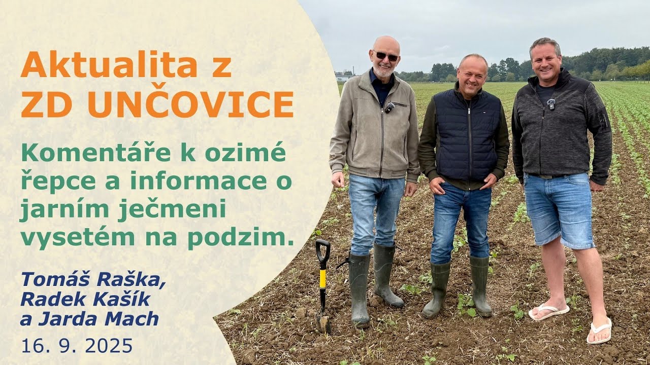 ZD Unčovice - povídání o pěstitelských technologiích. Tomáš Raška, Radek Kašík a Jarda Mach.