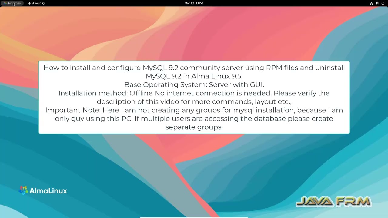 How to install MySQL 9.2 Community Server and Uninstall in Alma Linux 9 (RPM installation)