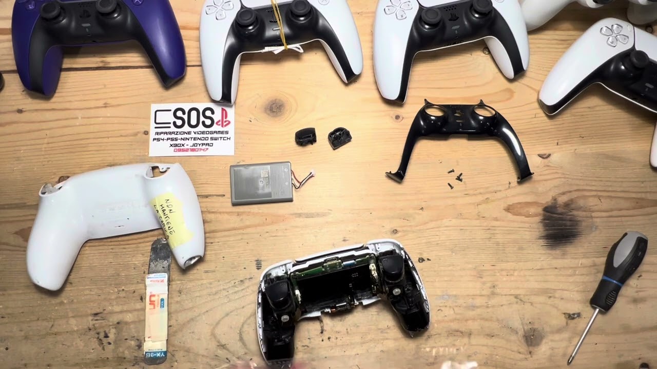 Riparazione joypad ps5 - sostituzione batteria -  PlayStation joypad repair - battery replacement