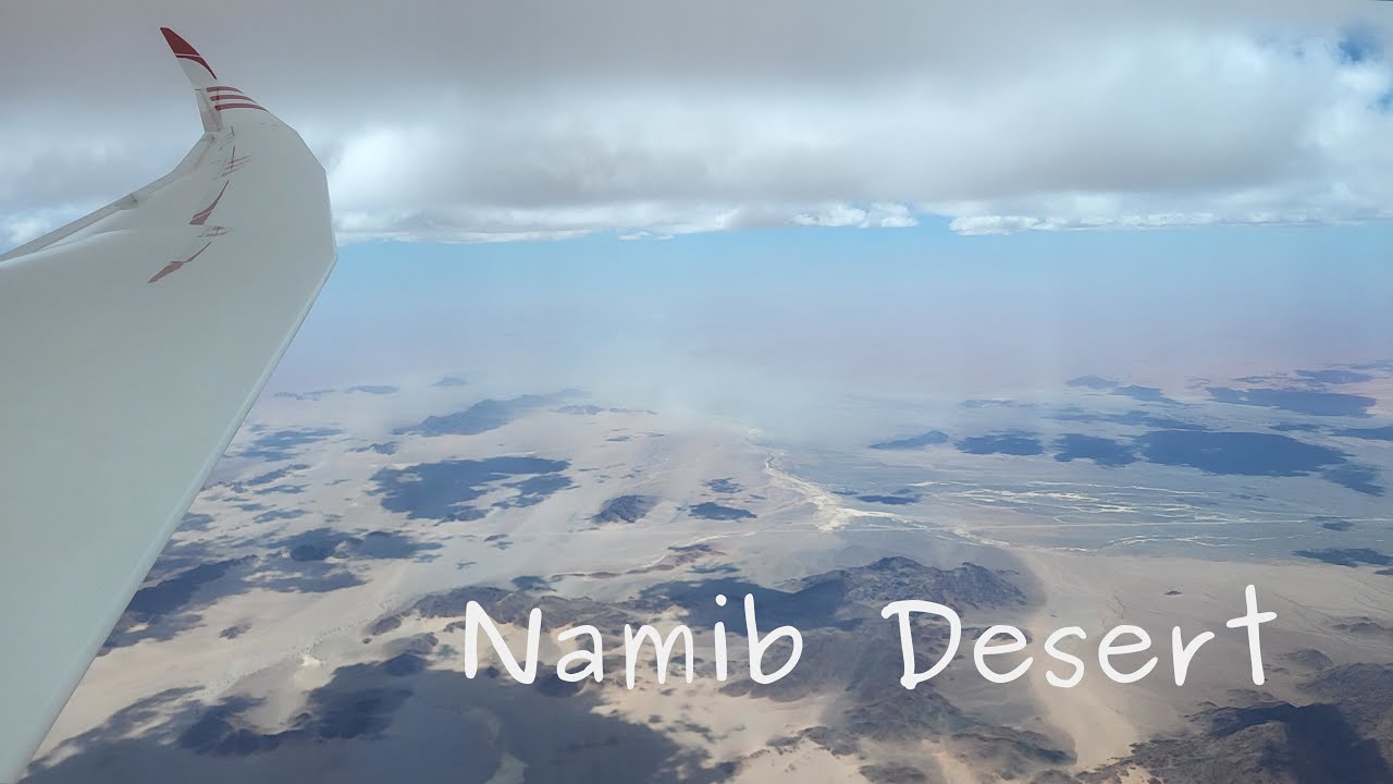 Backseat flying across the Namib Sand Desert