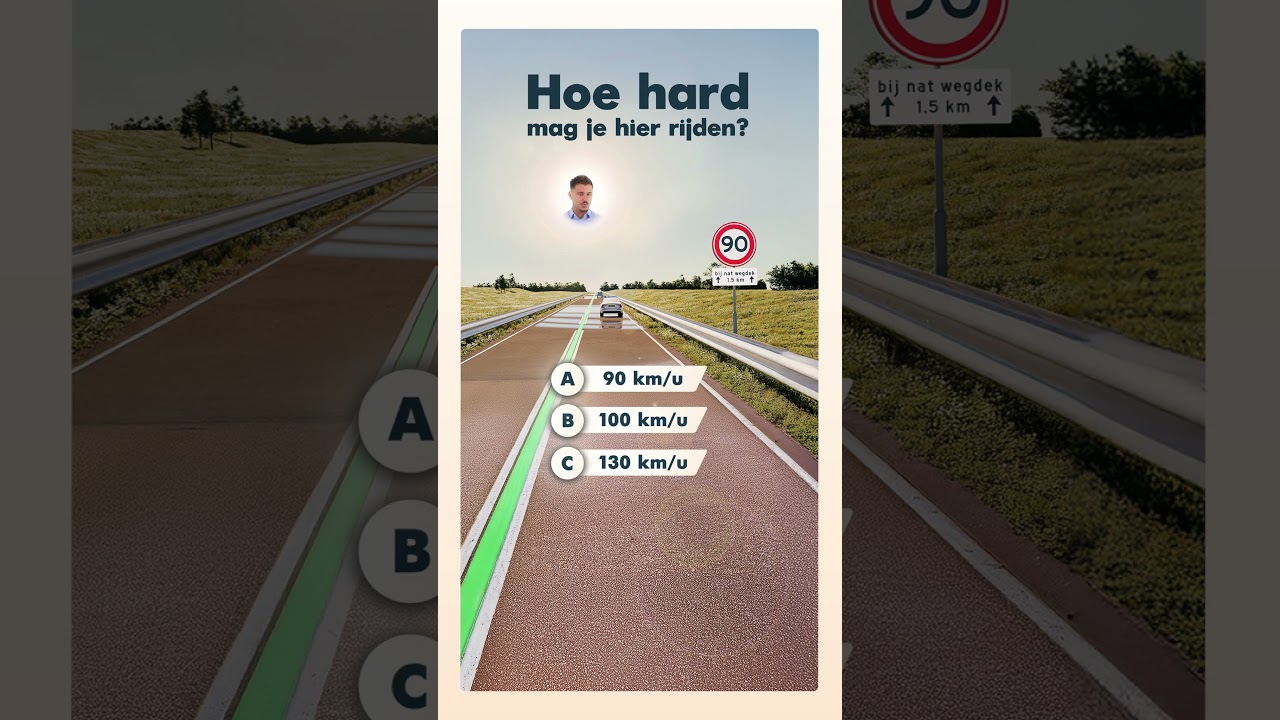 EXAMENVRAAG! Hoe hard mag je hier rijden?  #cbr #rijbewijs #theorie