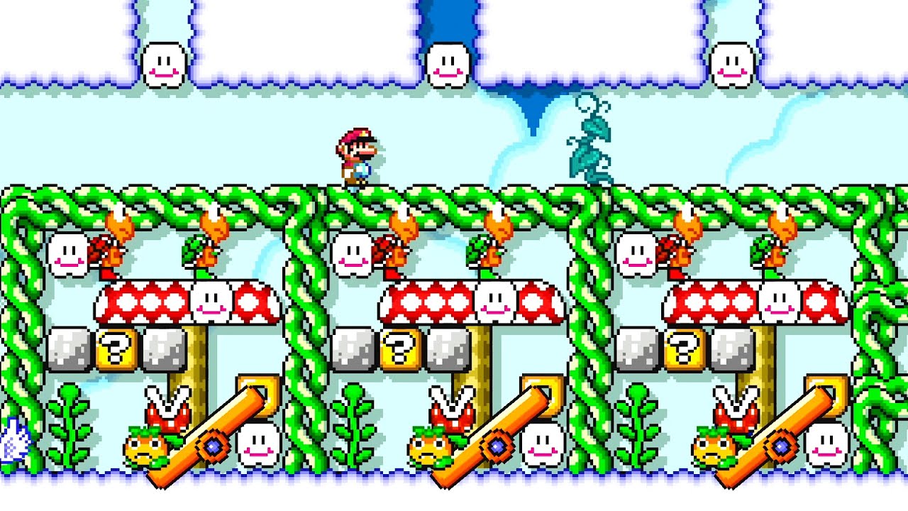 Один из самых сложных уровней «Найди отличия» *Super Mario Maker 2*