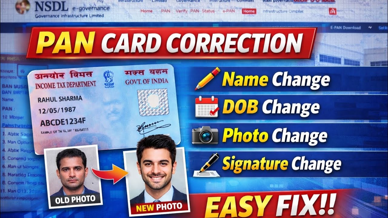 Pan Card ♠️ Correction online 2026 !! NSDL !! #crazyshiv09 @crazyshiv09 