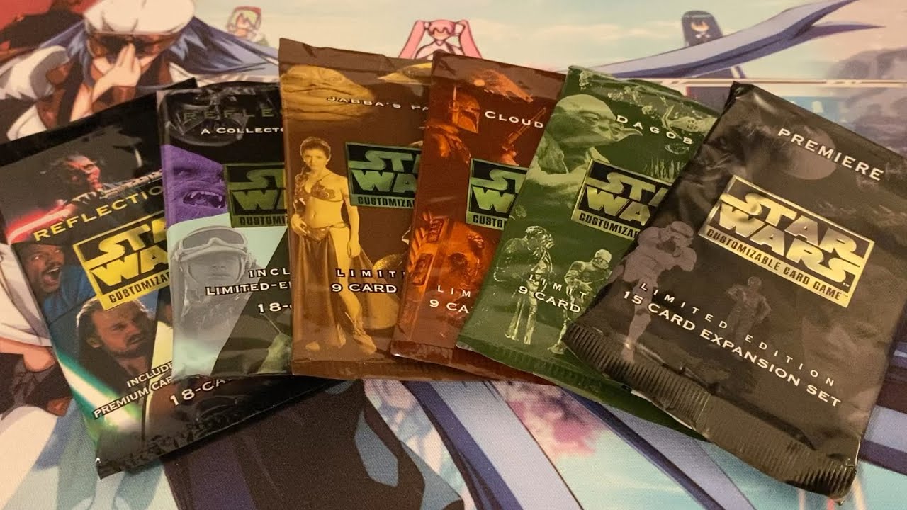 Открытие запечатанного набора Star Wars CCG. Премьера Reflections. Дагоба, Облачный город, Джабба.