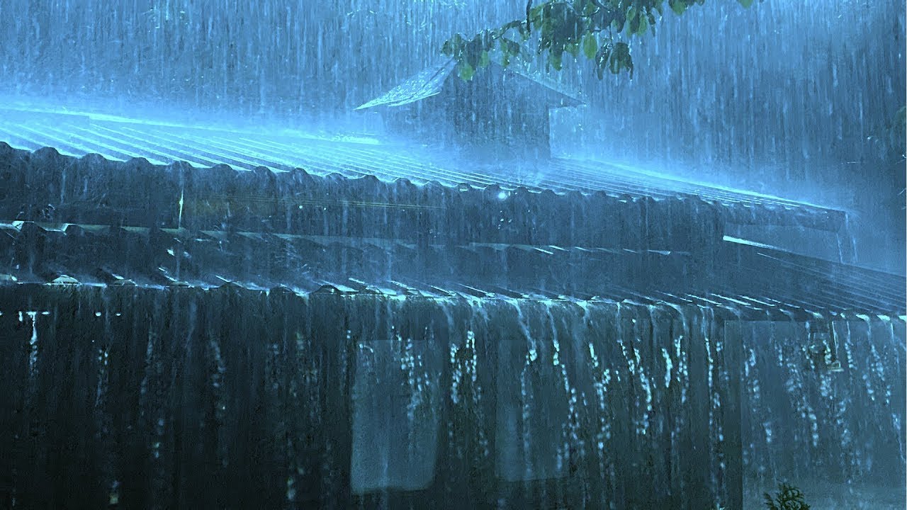Make You FALL ASLEEP FAST in 2 Minutes with Strong Rain on Tin Roof & Mighty Thunder on Stormy Night