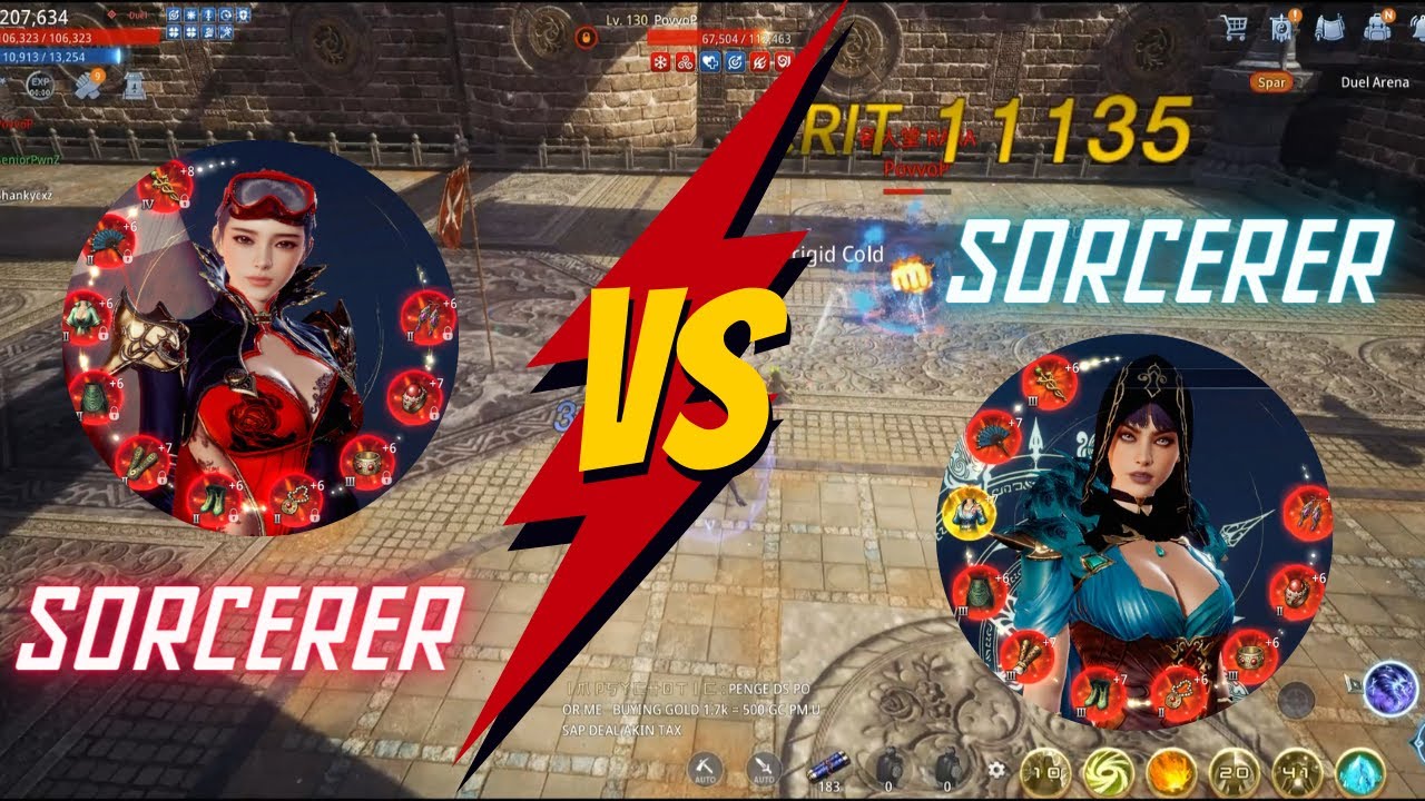 Mir4 PVP LVL 120 Sorcerer vs LVL 130 Sorcerer #sorcerer #sorc