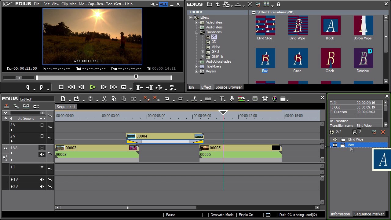 Grass Valley EDIUS Pro -14) Video transitions