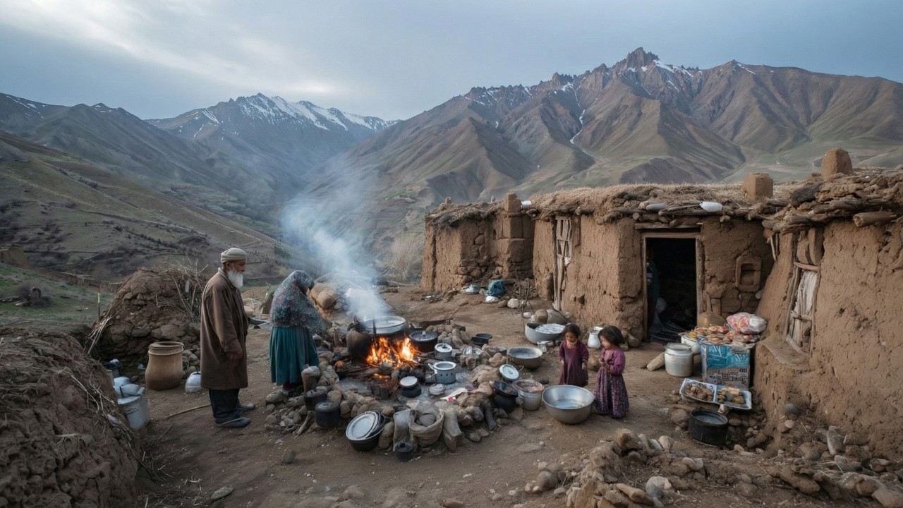 Traditional Afghan Mountain Cooking | Old Family Recipe Over Open Fire