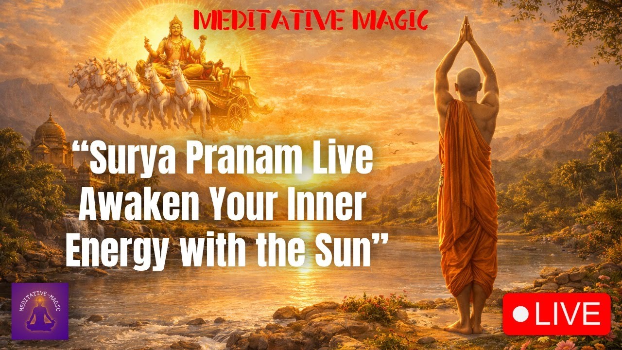 Surya Namaskar LIVE | Morning Yoga with Sun Mantra | Positive Energy & Healing #suryanamaskar