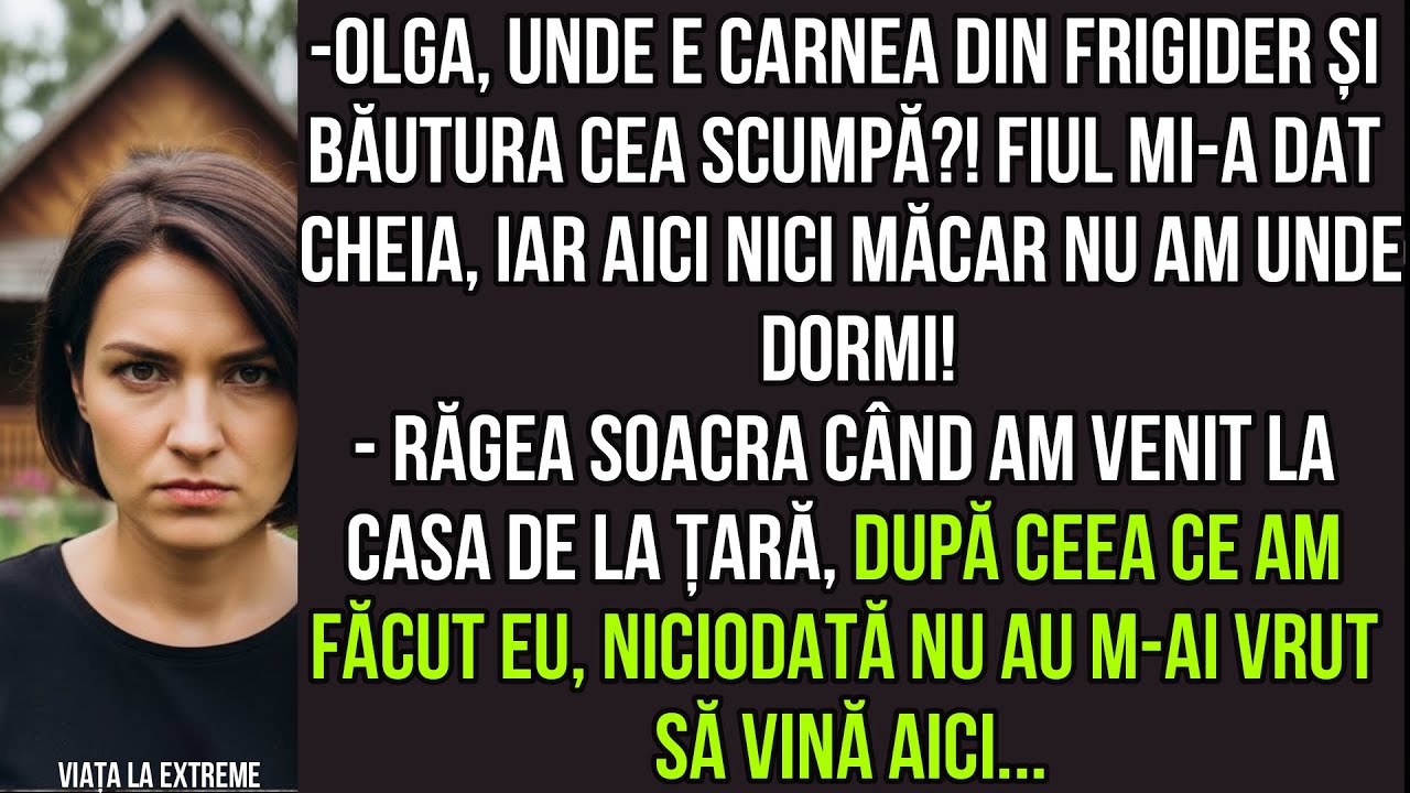 -Olga,unde e carnea din frigider și băutura cea scumpă?! Fiul mi-a dat cheia, iar aici nici măcar...