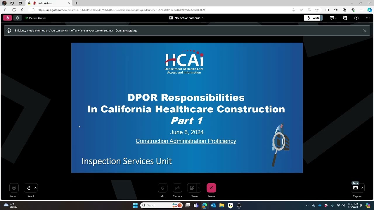 HCAI CAP Training Part 1 06 06 2024