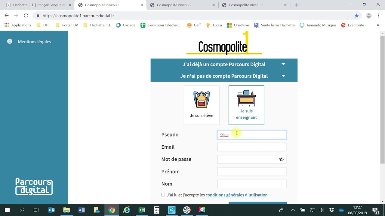 Comment se connecter EN LIGNE au parcours digital et créer son compte ?