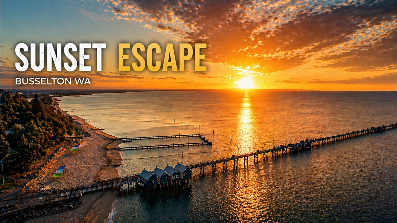 Sunset Escape 🌅 Busselton Jetty | Relaxing 4K Drone Footage with Chilled Beats